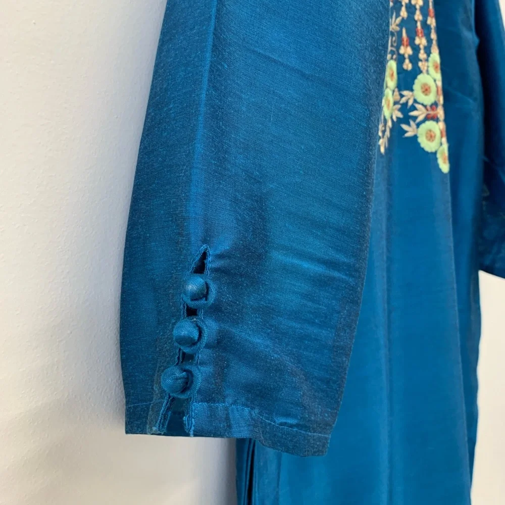 Indian Kurta Tunic Top w/ embroidery - Picture 3 of 5